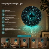 Lampe murale LED en forme de donut, étoilée, à intensité variable au toucher, style Bauhaus vintage, applique murale de chevet pour la décoration intérieure