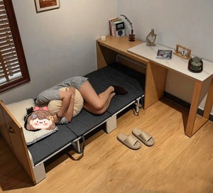 Letto a Scomparsa Moderno Portatile con Telaio in Metallo e Materasso, Arredo per Ufficio e Camera da Letto - Product Image 3
