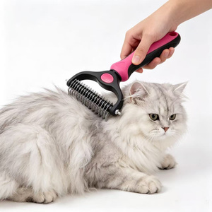 Outil de démêlage professionnel et écologique pour animaux de compagnie, peigne à double face pour <span class=keywords><strong>chien</strong></span> et chat, élimine les nœuds et les poils lâches, <span class=keywords><strong>brosse</strong></span> de toilettage douce - Product Image 3