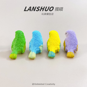 Lanshuo Miniature 3D Birds Plastic Resin DIY <b>Ornaments</b> For Desktop Car Decor Keychains - Product Image 4