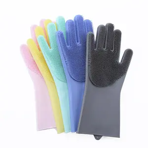 Good Quality Cleaning Sponge Gloves Reusable Kitchen Household Magic Silicone Dishwashing Gloves