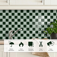Décoration écologique pour la maison, carreaux de métro 3D autocollants verts, carreaux muraux autocollants, crédence pour la cuisine