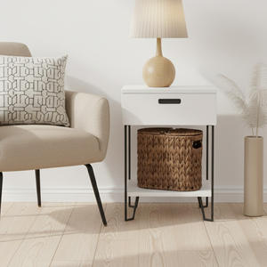 Panier de rangement tissé Bobai, rectangulaire, couleur café, blanc, fait main, organisateur de vêtements, type sur pied, pour la maison, la cuisine, le salon - Product Image 1