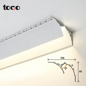 Profilé LED en aluminium double face pour plafond, plinthe et corniche, avec fente réfléchissante pour éclairage indirect de salon - Product Image 2