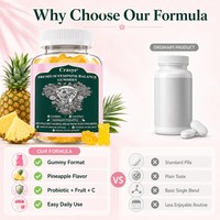 OEM Gummies Probiotiques Femme 1B CFU 60 Unités Équilibre Féminin Flore Vaginale Santé Intestinale Ananas Vitamine C