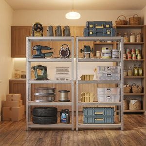 Modern Design Home Storage <b>Shelf</b> Slotted Angle Shelving Living Room Storage Metal <b>Racks</b> - Product Image 1