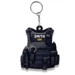 Factory Supply Cheap PVC Custom Keychain Police Smith 326 Customized Clothes Soft Rubber Key Ring