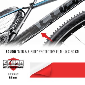 Accesorios exteriores para MTB y E-BIKE, 0,8mm de espesor, 5x50 cm, película protectora adhesiva para protección de cuadro de bicicleta - Product Image 1