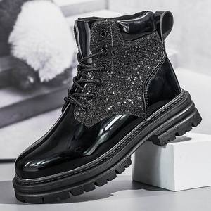 Botas de Plataforma com Lantejoulas da Moda <span class=keywords><strong>para</strong></span> Mulheres, Botas Brilhantes <span class=keywords><strong>para</strong></span> o Inverno - Product Image 6