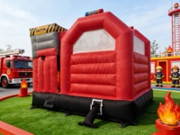 Château gonflable avec toboggan combiné, station de pompiers, en PVC, capacité de 400 kg, 20 passagers, installation facile