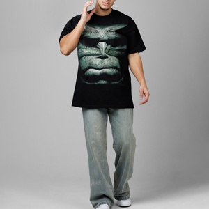 Oversized <strong>T</strong>-<strong>Shirt</strong> Hulk-Inspired Breakout Brick Wall Graphic Heavyweight Cotton Streetwear Tee Private Label Heavyweight - Product Image 3