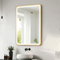 Miroir de salle de bain LED 36x36 avec éclairage, anti-buée, à intensité réglable - Miroir de salle de bain éclairé avec éclairage avant et arrière