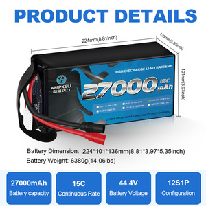 แบตเตอรี่อัจฉริยะ AMPXELL 44.4v 12s 15C ระดับมืออาชีพ 12s1p 3.7v 2700mAh สำหรับโดรน Tello รุ่น MAB-27A044D01 ระดับมืออาชีพ 12s1p 3 - Product Image 4