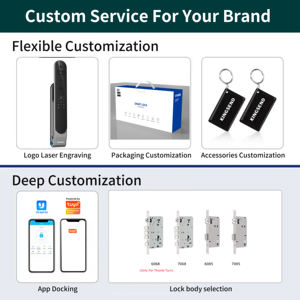 <span class=keywords><strong>2026</strong></span>年 ホットセール 自動化Tuya WiFi 3D顔認証・掌紋認証 スマートロック スチール製 指紋認証 デジタルドアロック - Product Image 5