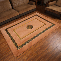 Tapis Benyi Shaoxing Benetextile sur mesure, design moderne de luxe doré, fausse fourrure de lapin, ultra doux, rembourré, fabriqué à la machine