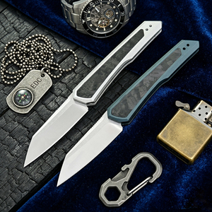 Cuchillo de Bolsillo Plegable HL con Mango de Aleación de Aluminio y Hoja 8CR13 Mov, Tipo Reverse Tonto, para Supervivencia al Aire Libre, Táctico, Camping, Herramienta EDC, DIY, OEM - Product Image 3