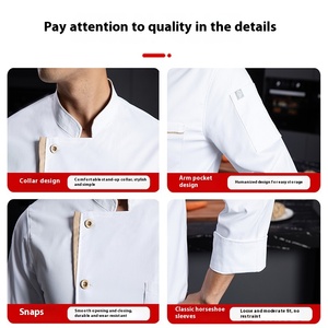 <span class=keywords><strong>Tenue</strong></span> <span class=keywords><strong>de</strong></span> <span class=keywords><strong>travail</strong></span> unisexe classique pour chef, nouvelle collection automne-hiver, élastique, manches longues ou courtes, <span class=keywords><strong>en</strong></span> sergé tissé, pour restaurant et boulangerie - Product Image 4