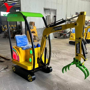 <span class=keywords><strong>Mini</strong></span> excavadora eléctrica Paseos para niños Parque de atracciones Juegos de juguete con fibra de vidrio y materiales metálicos - Product Image 6