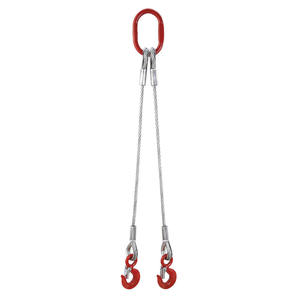 Pendentif en acier à 2 bras Fervi avec crochets rouges pour le levage et la sécurisation des charges - Product Image 1