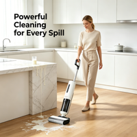 Nettoyeur de sols domestique 4-en-1 : aspirateur, serpillière, laveur de carrelage et de marbre, et aspirateur balai, avec batterie longue durée 4000 mAh pour nettoyage en profondeur, utilisation humide et sèche
