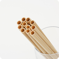 Pailles en bambou réutilisables Bambaw - Design minimaliste écologique, brosse de nettoyage pour pailles, pochette, lot de 6, 8,7'' pour boissons, fabriqué en Chine