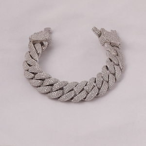 Bracelet chaîne cubaine en argent sterling 925 de qualité supérieure avec moissanite VVS, ajustement personnalisé, bijoux de luxe pour hommes et femmes - Product Image 4