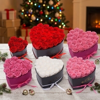 Hartvormige Ge conserveerde Bloemen Geschenkdoos Rosas Eternas 50 Natuurlijke Decoratieve Eeuwige Rozen voor Moederdag Valentijnsdag