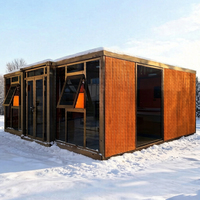 Maison conteneur carrée extensible à double aile de 20 pieds et 40 pieds sur mesure, appartement préfabriqué, bureau, cuisine, hôpital