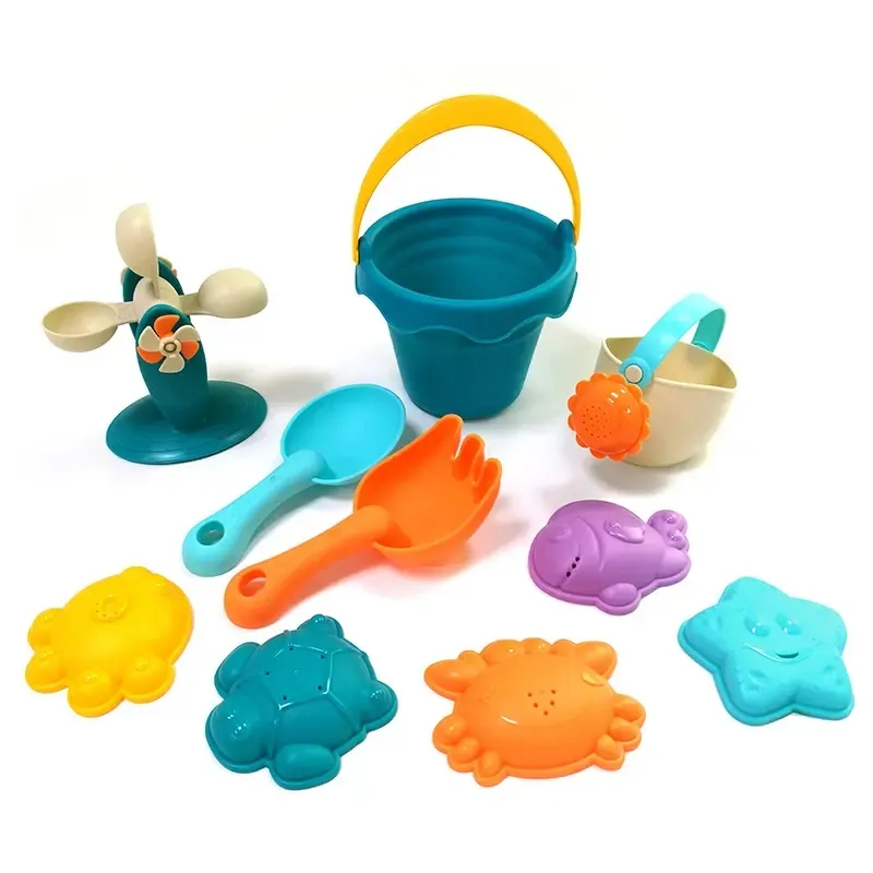Low Price Colorful Children Sandy Beach Set Plastic Sand Models Sand Shovel Kids' Outdoor Safe Soft Beach Toys For Kids