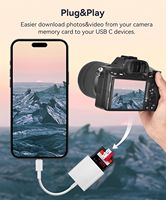 Adaptador de Lector de Tarjetas SD USB C, Ranuras Dobles USB-C/Tipo C, Alta Velocidad, Compatible con Portátiles, Lector de Tarjetas de Memoria Resistente al Fuego, Plug and Play