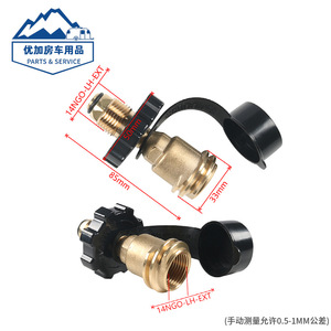 Adaptateur de valve Pol vers QCC avec cache-poussière pour réservoir de propane, accessoire métallique pour barbecue, cuisson et grillades en extérieur - Product Image 5