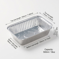 Barquettes à pain de 17 oz avec couvercles transparents, conteneurs jetables en aluminium pour boulangerie, cuisson, livraison de repas, plateau alimentaire long en aluminium