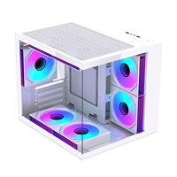 Lovingcool Nouveauté Boîtier PC de jeu informatique USB3.0 Boîtier PC MATX Tours de PC Boîtier PC avec verre trempé