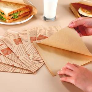 Sac en papier kraft triangulaire imprimé sur mesure, double face, ouvert, résistant à la graisse, pour aliments (pâtisseries, burgers, pains, beignets) - Product Image 3