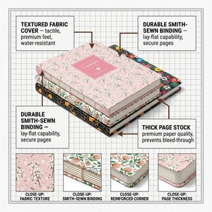 Nouveau carnet de planification A5 2026 : Organiseur <span class=keywords><strong>manuel</strong></span> floral simple et élégant pour agenda et itinéraire - Product Image 3