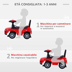 HOMCOM Voiture jouet à chevaucher pour enfants de 12 à 36 mois, voiture à pousser avec compartiment de rangement et dossier, rouge - Product Image 4