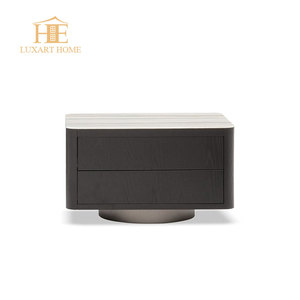 Muebles de dormitorio de lujo, mesitas de noche, gabinete de madera, mesa de noche personalizada para proyectos hoteleros, dormitorio, villa - Product Image 6