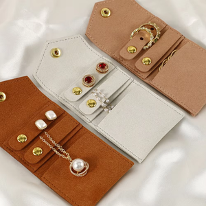 Premium Soft Microfiber <b>Jewelry</b> <b>Roll</b> Pouch Custom Logo Envelope Style <b>Travel</b> <b>Jewelry</b> Case Organizer - Product Image 5