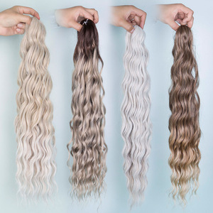 Rebecca Anna Sản Phẩm Cao Cấp Sợi Chịu Nhiệt Sâu Sóng Ombre Tóc Vàng Twist Crochet Bện Tổng Hợp Phần Mở Rộng Tóc - Product Image 4