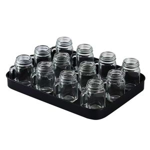Vide 35ml Portable Jus Vin Bière <span class=keywords><strong>Vodka</strong></span> Coffeeg Verre Bouteille D'alcool Mini Mason Jar <span class=keywords><strong>Avec</strong></span> Poignée et Couvercle À Vis - Product Image 6