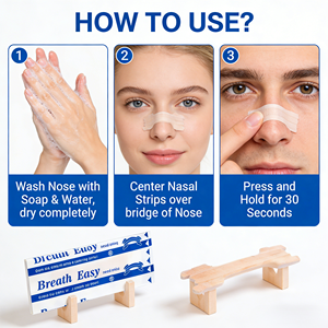 Cerotti Nasali Autoadesivi Ipoallergenici Traspiranti per Aprire i Passaggi Nasali Durante il Sonno Notturno Anti-Russamento - Product Image 4