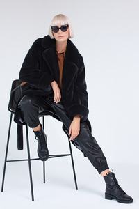 Vendita calda in tinta unita caldo cappotto di <span class=keywords><strong>visone</strong></span> azzurro chiaro Outwear maniche lunghe cappotto di <span class=keywords><strong>visone</strong></span> da donna prezzi con tasca - Product Image 5