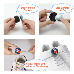 Tùy Chỉnh Silicone Trẻ Em Của Dây Giày Không Khí Tag Trường Hợp Chủ Dễ Thương Phim Hoạt Hình Trẻ Em Giày Không Thấm Nước Clip <span class=keywords><strong>GPS</strong></span> <span class=keywords><strong>Tracker</strong></span> Trường Hợp Cho Airtags - Product Image 4