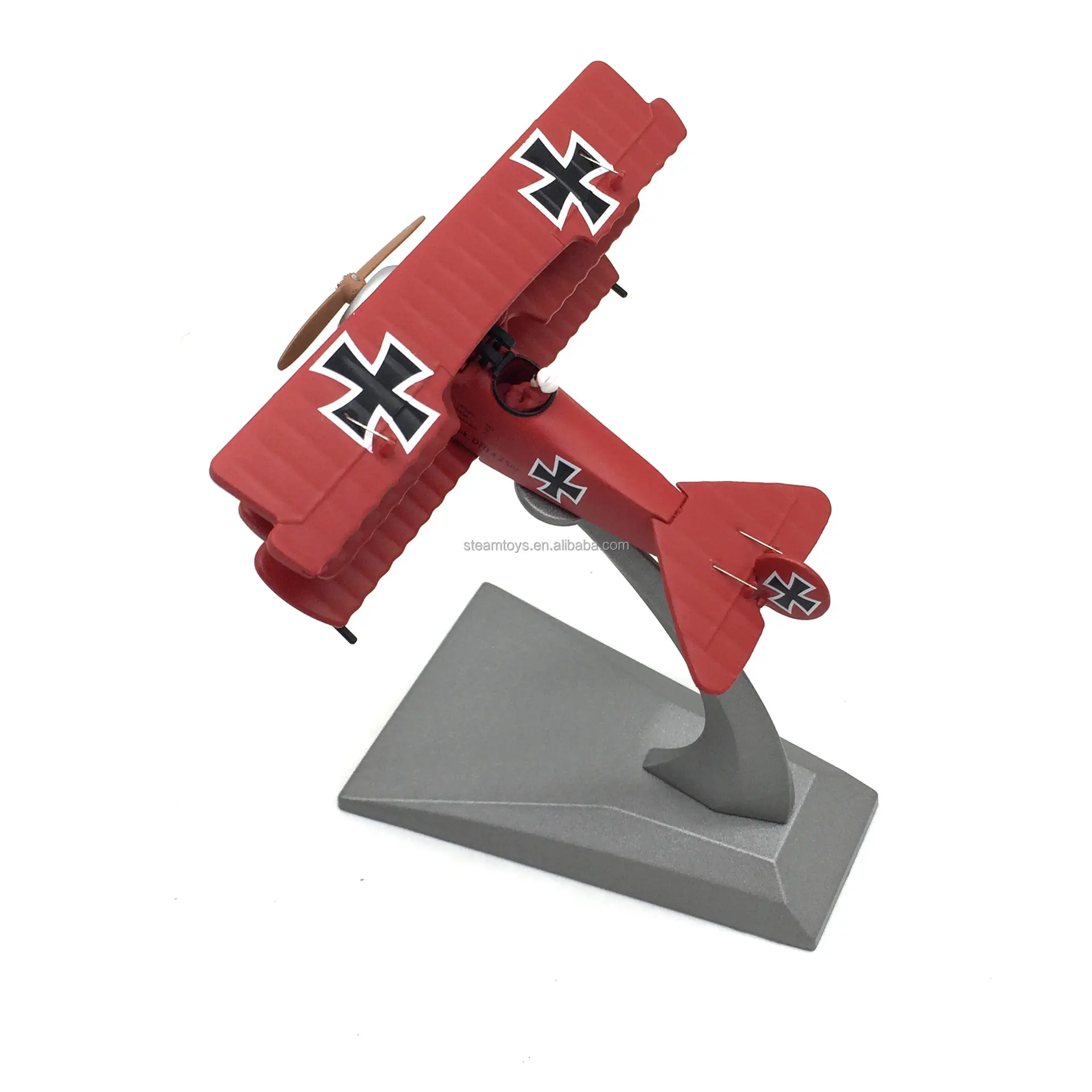 Tarihi koleksiyon 1/72 Diecast uçak modeli büyük savaş Fokker DR.1 kırmızı Baron uçak ekran standı ile