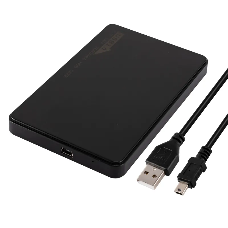 Preço de fábrica usb2.0 disco rígido de plástico hdd, gabinete de 2.5 "caixa 1tb, sistema de armazenamento externo para 2.5 polegadas sata hdd caso