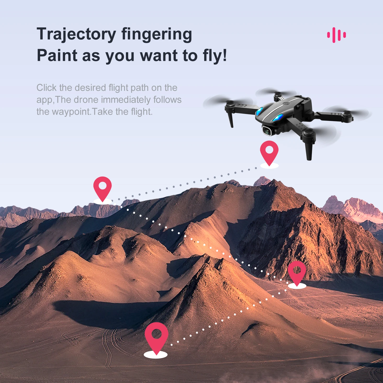 KY907 PRO Drone, drone follows the waypoint take the flight: 0 - 