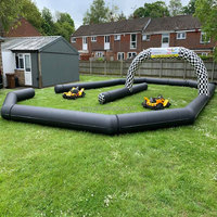 Pistes de voitures de course électriques en pvc Commercial, piste de karting gonflable
