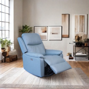 Sillón Reclinable Eléctrico de Estilo Moderno, Juego de Cuero, Directo de Fábrica, Sillón Seccional Giratorio para Sala de Estar, Estructura Metálica, Tela HY1190E, Reclinable S - Product Image 4