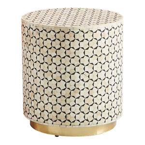 ม้านั่งฝังกระดูกทำจากไม้งานฝีมืออินเดียสำหรับตกแต่งห้องนอนโรงแรมวิลล่า - Product Image 5