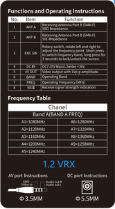 กล่องรับสัญญาณวิดีโอ FPV vrx VRX-BOX 9CH 1.2G ปรับแต่งได้ (1080-1360MHz) สำหรับโดรนรุ่น - Product Image 2
